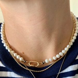 Pearl Necklace with Open Loops